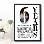 6th Anniversary Gift Framed Print Personalised Husband Wife