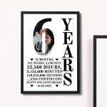 6th Anniversary Gift Framed Print Personalised Husband Wife