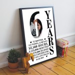 6th Anniversary Gift Framed Print Personalised Husband Wife