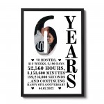 6th Anniversary Gift Framed Print Personalised Husband Wife