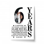 6th Anniversary Gift Print Personalised Photo Husband Wife