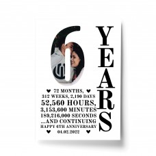 6th Anniversary Gift Print Personalised Photo Husband Wife