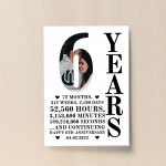 6th Anniversary Gift Print Personalised Photo Husband Wife