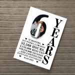 6th Anniversary Gift Print Personalised Photo Husband Wife