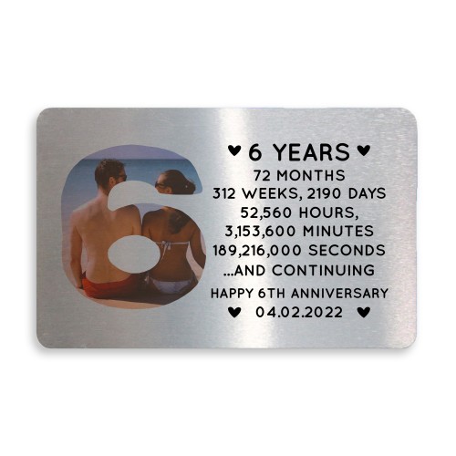 6th Anniversary Gift Personalised Card Gift For Husband Wife