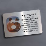 6th Anniversary Gift Personalised Card Gift For Husband Wife