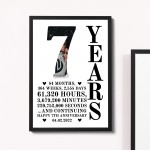 7th Anniversary Gift Framed Print Personalised Husband Wife
