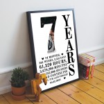 7th Anniversary Gift Framed Print Personalised Husband Wife