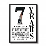 7th Anniversary Gift Framed Print Personalised Husband Wife