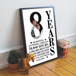 8th Anniversary Gift Framed Print Personalised Husband Wife