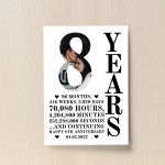 8th Anniversary Gift Print Personalised Husband Wife Him Her