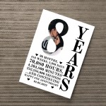 8th Anniversary Gift Print Personalised Husband Wife Him Her