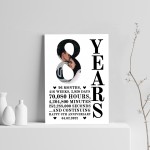 8th Anniversary Gift Print Personalised Husband Wife Him Her