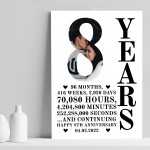 8th Anniversary Gift Print Personalised Husband Wife Him Her