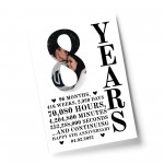 8th Anniversary Gift Print Personalised Husband Wife Him Her