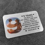 9th Anniversary Gift Personalised Card Gift For Husband Wife