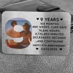 9th Anniversary Gift Personalised Card Gift For Husband Wife