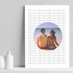 Personalised Anniversary Gift For Him Her I LOVE YOU Print