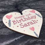 PERSONALISED Birthday Heart Gift For Her Wood Heart Gifts