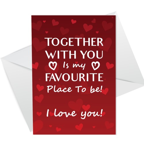 Favourite Place To Be Card For Him Her Boyfriend Girlfriend