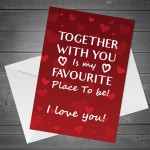 Favourite Place To Be Card For Him Her Boyfriend Girlfriend