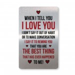 Valentines Gift Poem Metal Wallet Card I LOVE YOU Boyfriend