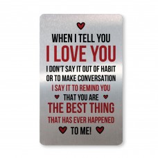 Valentines Gift Poem Metal Wallet Card I LOVE YOU Boyfriend