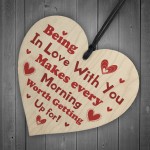 Wood Heart Gift For Her Him Novelty Valentines Anniversary Gift