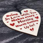 Wood Heart Gift For Her Him Novelty Valentines Anniversary Gift