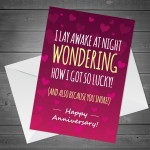 Funny Anniversary Card For Him Her SNORE Card For Husband Wife