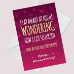 Funny Anniversary Card For Him Her SNORE Card For Husband Wife
