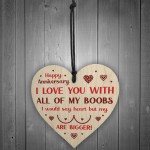 Funny Anniversary Gift For Him Men Wood Heart Husband Boyfriend