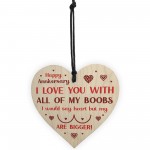 Funny Anniversary Gift For Him Men Wood Heart Husband Boyfriend