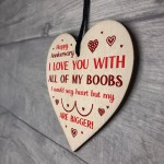 Funny Anniversary Gift For Him Men Wood Heart Husband Boyfriend