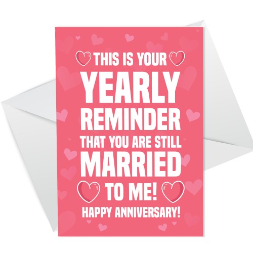 Funny Wedding Anniversary Card For Husband Wife Joke Card