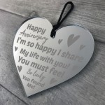 Happy Anniversary Gift For Him Her Engraved Heart Funny Gift