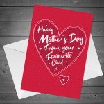 Mothers Day Card From Favourite Child Funny Novelty Mother's Day