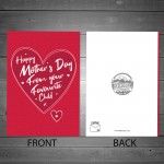 Mothers Day Card From Favourite Child Funny Novelty Mother's Day