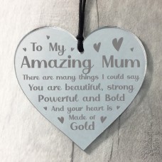 Amazing Mum Gift Engraved Heart Mothers Day Birthday Gift