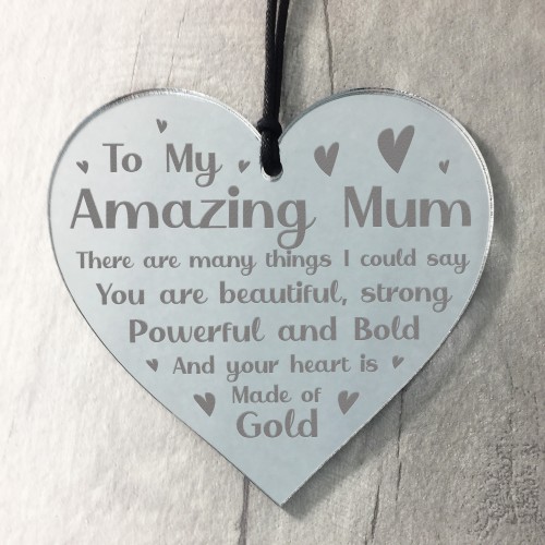 Amazing Mum Gift Engraved Heart Mothers Day Birthday Gift