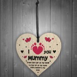 Mothers Day Gift From Baby Daughter Son Wood Heart Love Gift