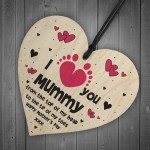 Mothers Day Gift From Baby Daughter Son Wood Heart Love Gift