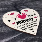 Mothers Day Gift From Baby Daughter Son Wood Heart Love Gift