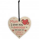 Mum Gift For Birthday Wood Heart LOVE YOU Gift From Daughter Son