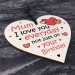 Mum Gift For Birthday Wood Heart LOVE YOU Gift From Daughter Son