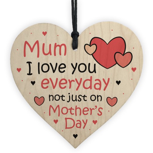 Mothers Day Gift For Mum Wood Heart Funny Love Mum Gift