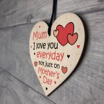 Mothers Day Gift For Mum Wood Heart Funny Love Mum Gift
