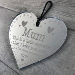 Mum Gift Reminder I Love You Engraved Heart Mothers Day Birthday