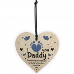 I Love You Daddy From Baby Daughter Son Wood Heart Personalised