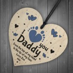 I Love You Daddy From Baby Daughter Son Wood Heart Personalised